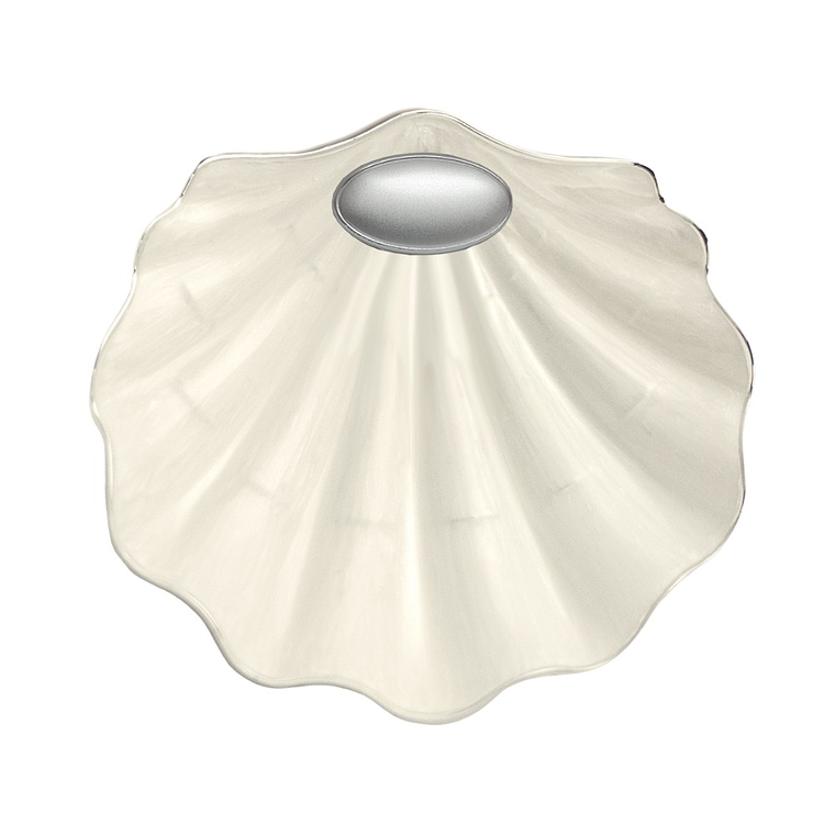 Concha de bautismo esmaltada y aplique en plata bilaminada 2