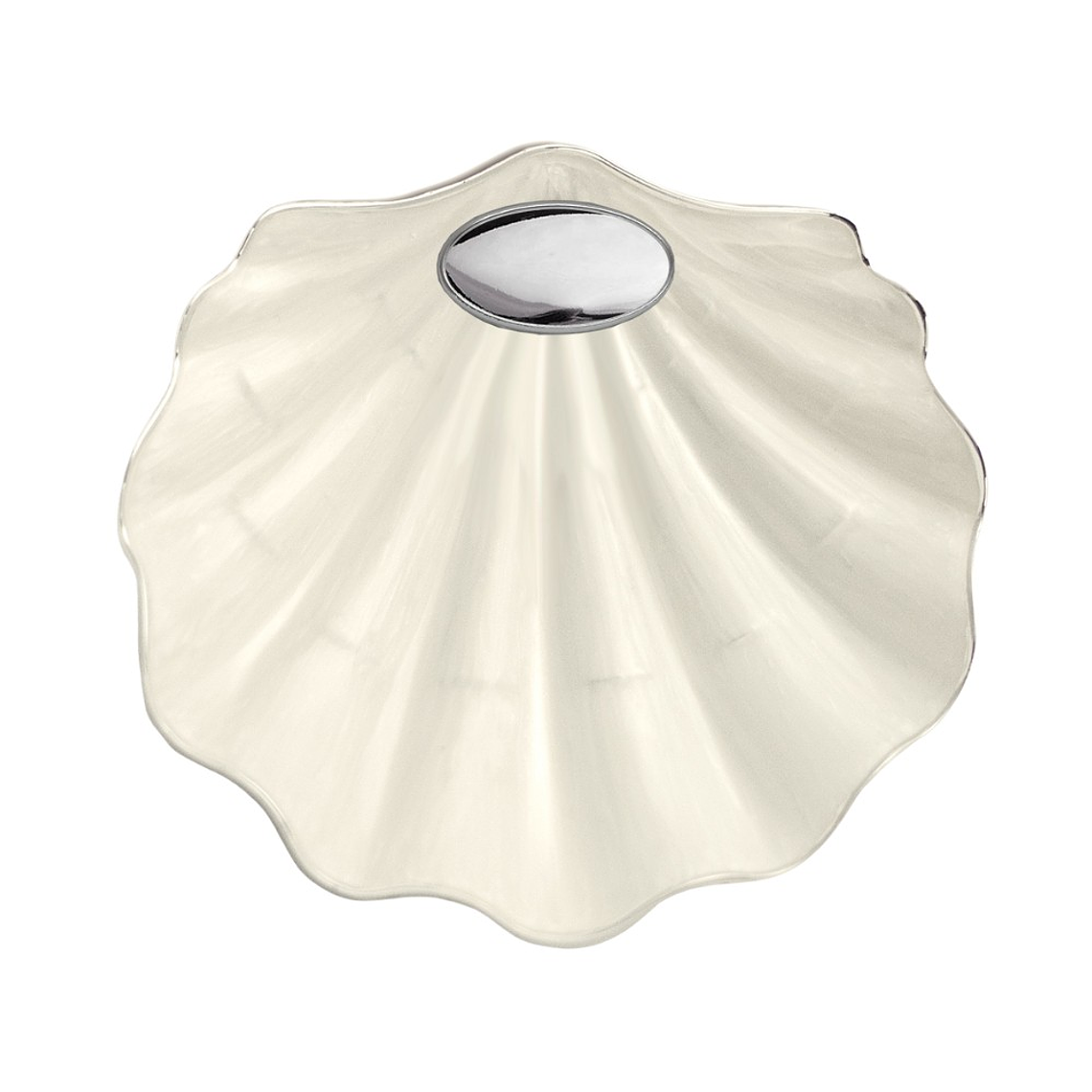 Concha de bautismo esmaltada y aplique en plata bilaminada 3