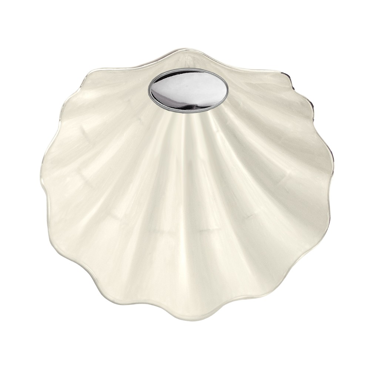 Concha de bautismo esmaltada y aplique en plata bilaminada 3