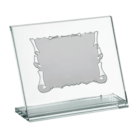 Placa de reconocimiento cristal y aluminio 