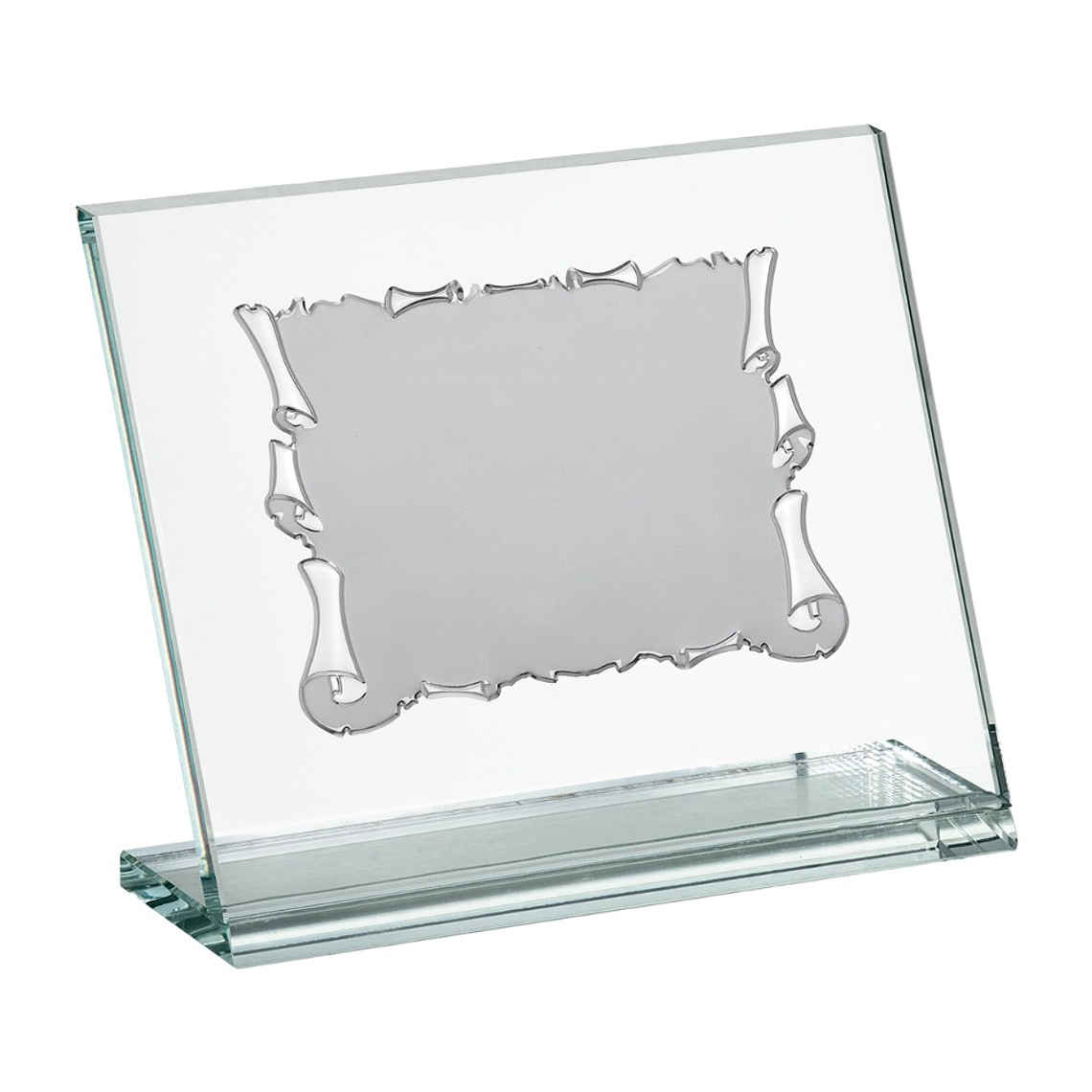 Placa de reconocimiento cristal y aluminio  1