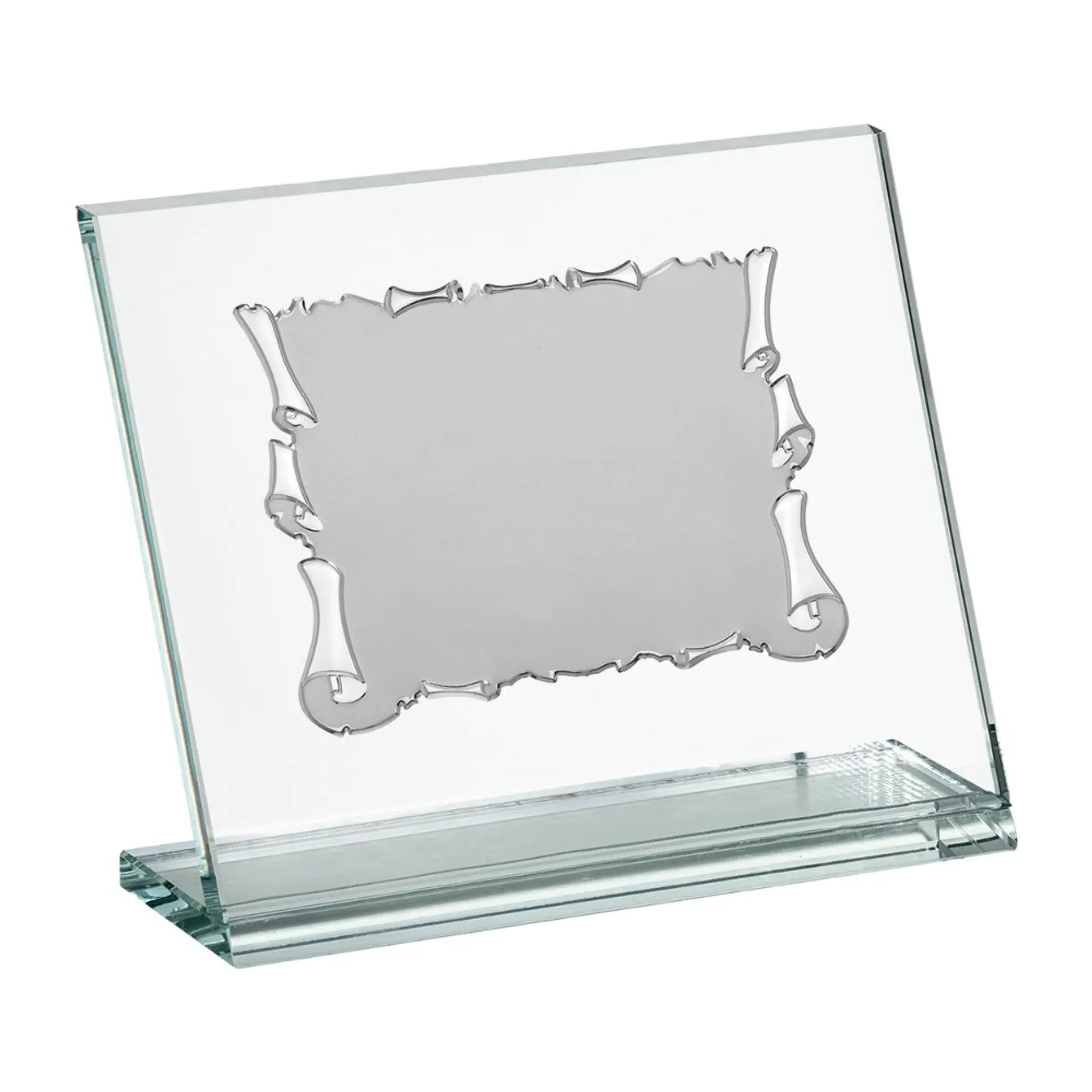 Placa de reconocimiento cristal y aluminio  1