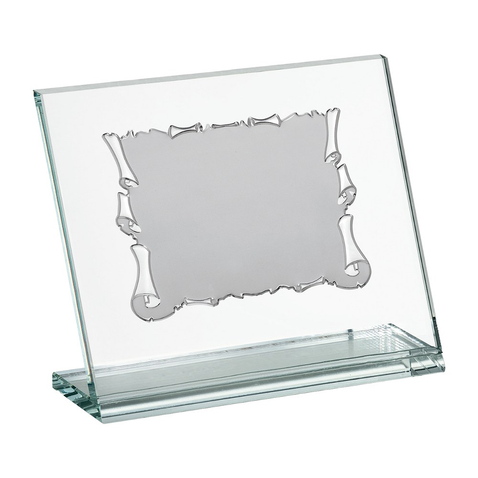 Placa de reconocimiento cristal y aluminio  1