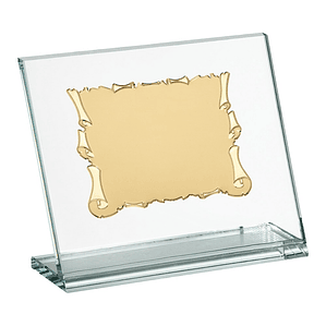 Placa de cristal grabado 