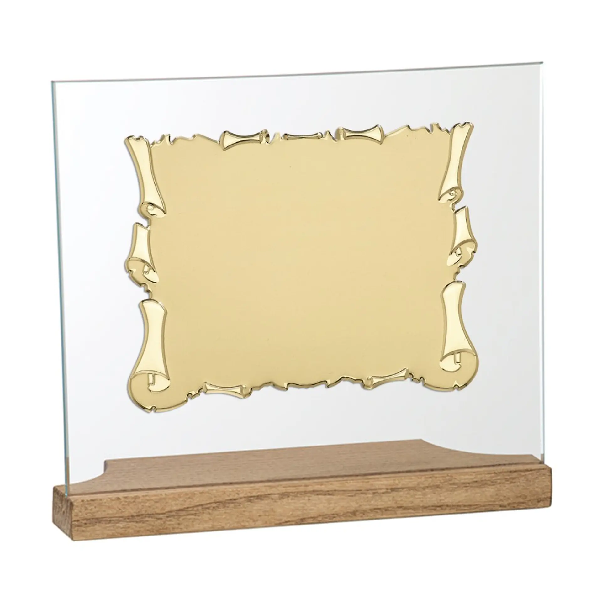 Placa para legado en cristal con chapa de aluminio  1