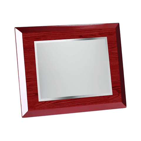 Placa de madera con mensaje grabado 