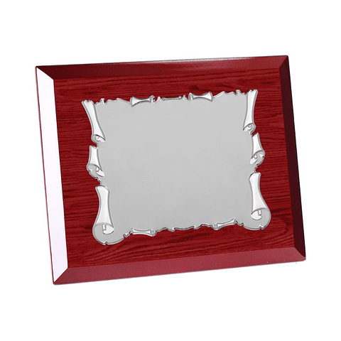 Placa para recuerdos de madera y chapa de aluminio 
