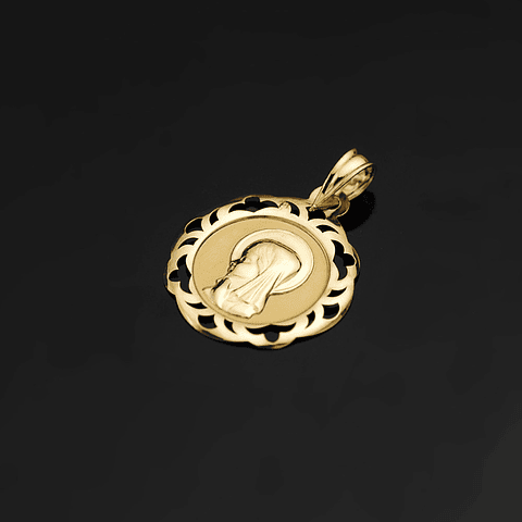 Medalla de Oro amarillo 18k Virgen niña 
