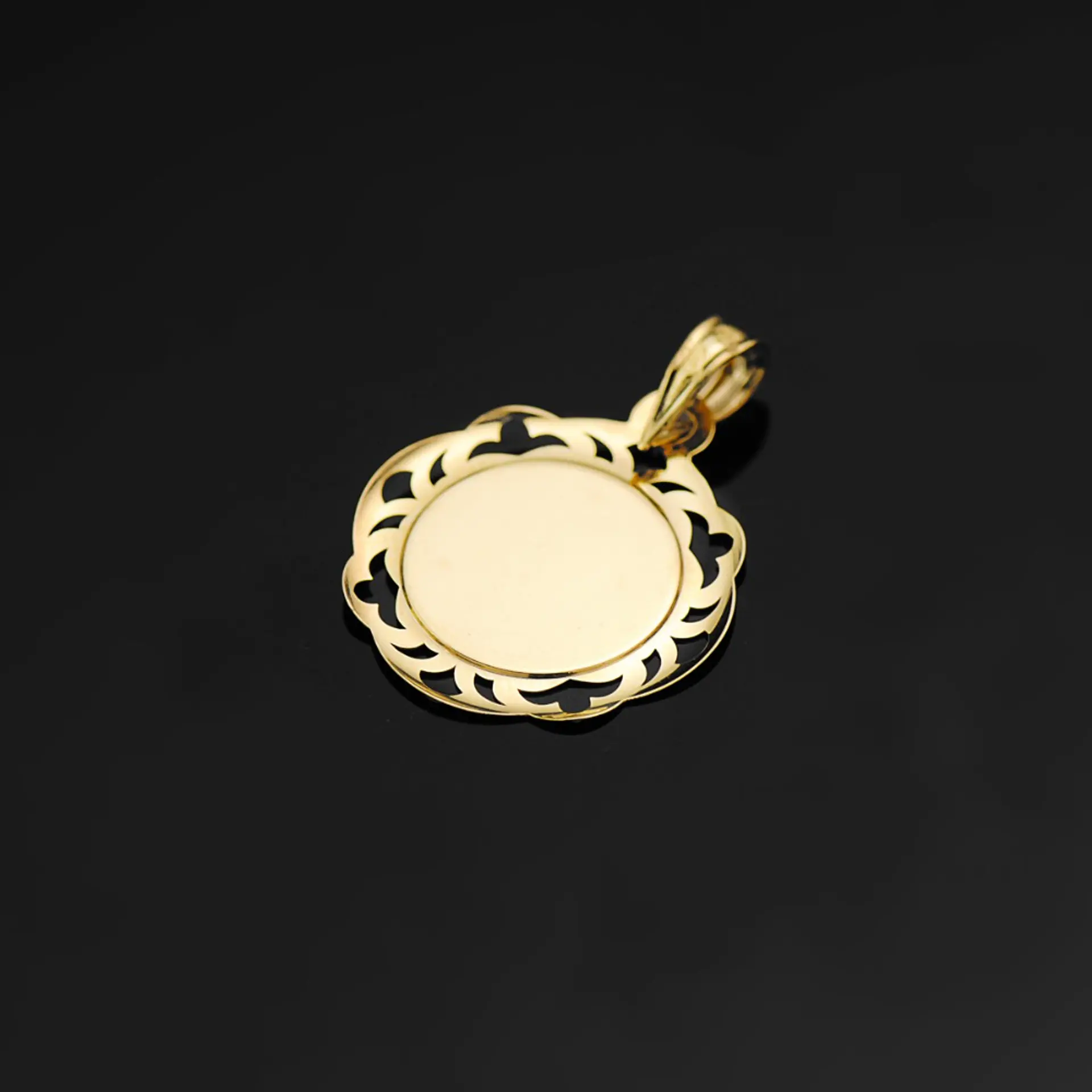Medalla de Oro amarillo 18k Virgen niña  3