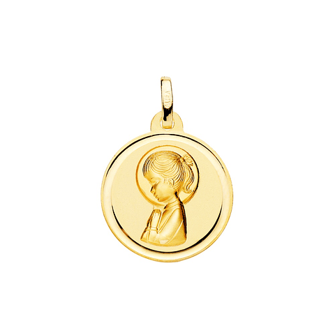 Medalla de Oro 18k Virgen niña lisa