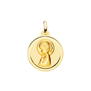 Medalla de Oro 18k Virgen niña lisa