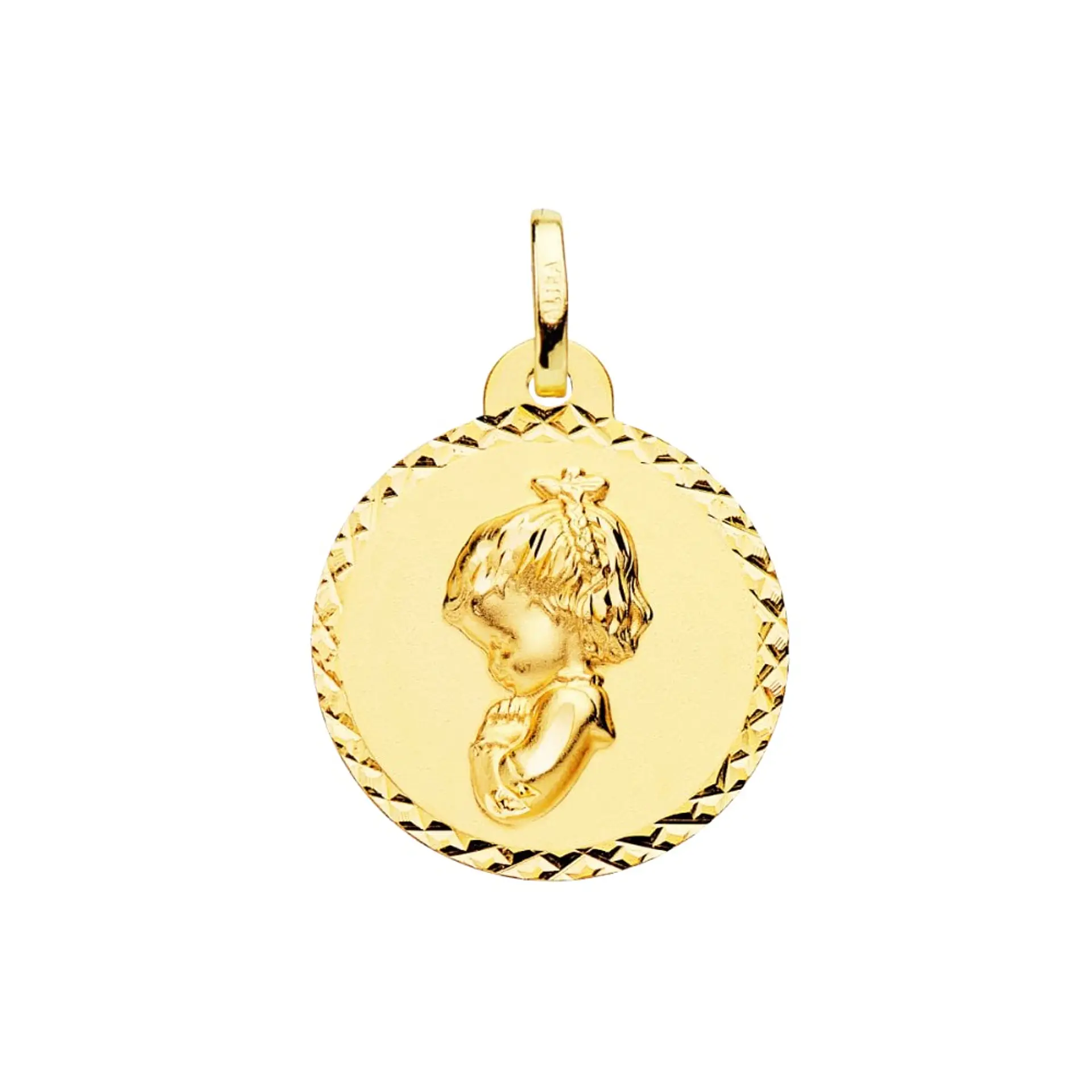 Medalla de Oro 18k Virgen niña rezando 1