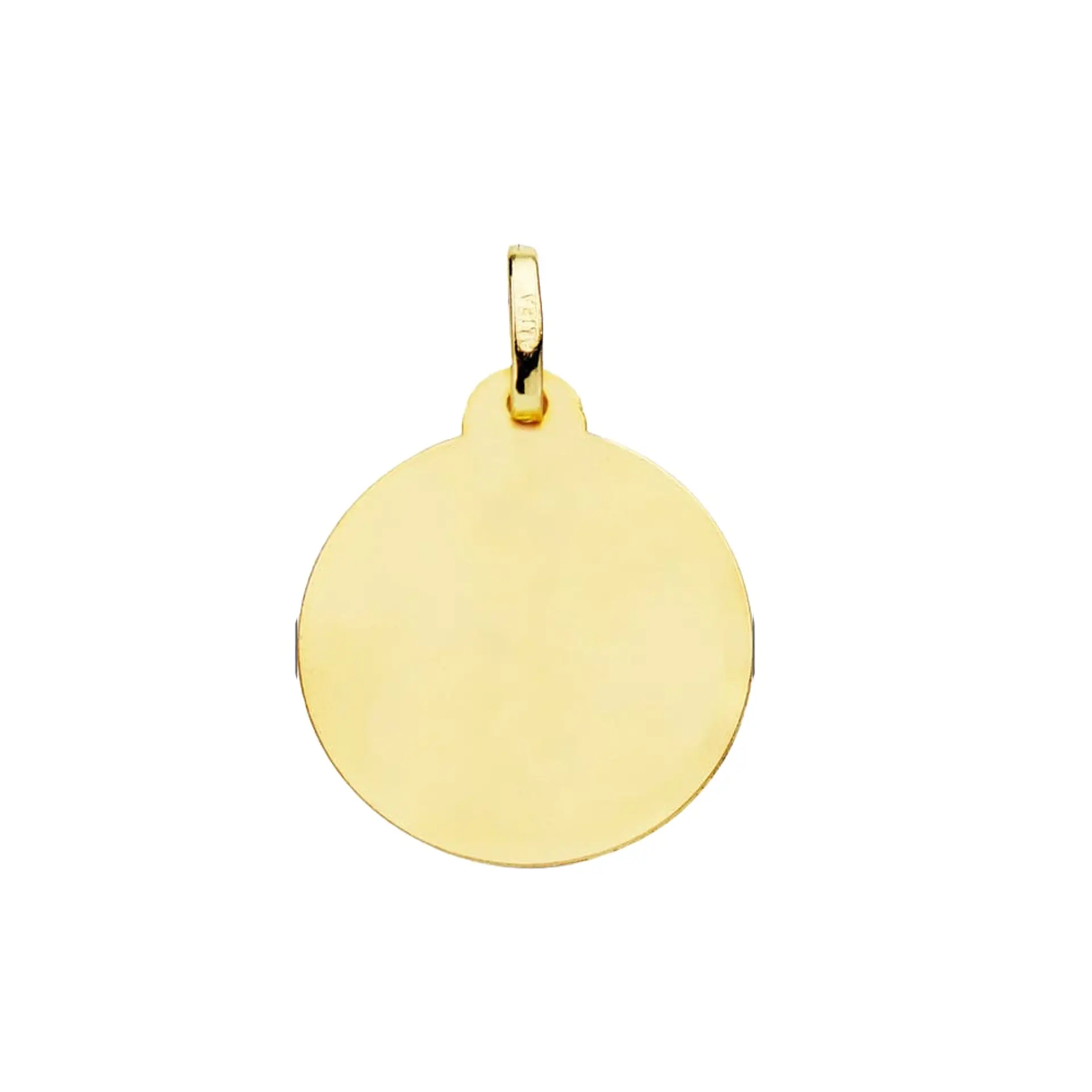 Medalla de Oro amarillo 18k Virgen niña rezando bisel 2
