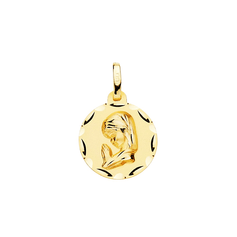 Medalla de Oro amarillo 18k de Virgen niña 