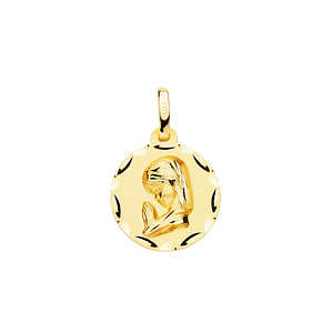 Medalla de Oro amarillo 18k de Virgen niña 