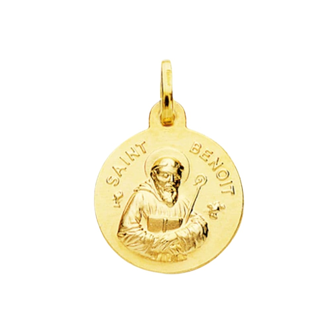 Medalla de Oro 18k amarillo San Benito 1