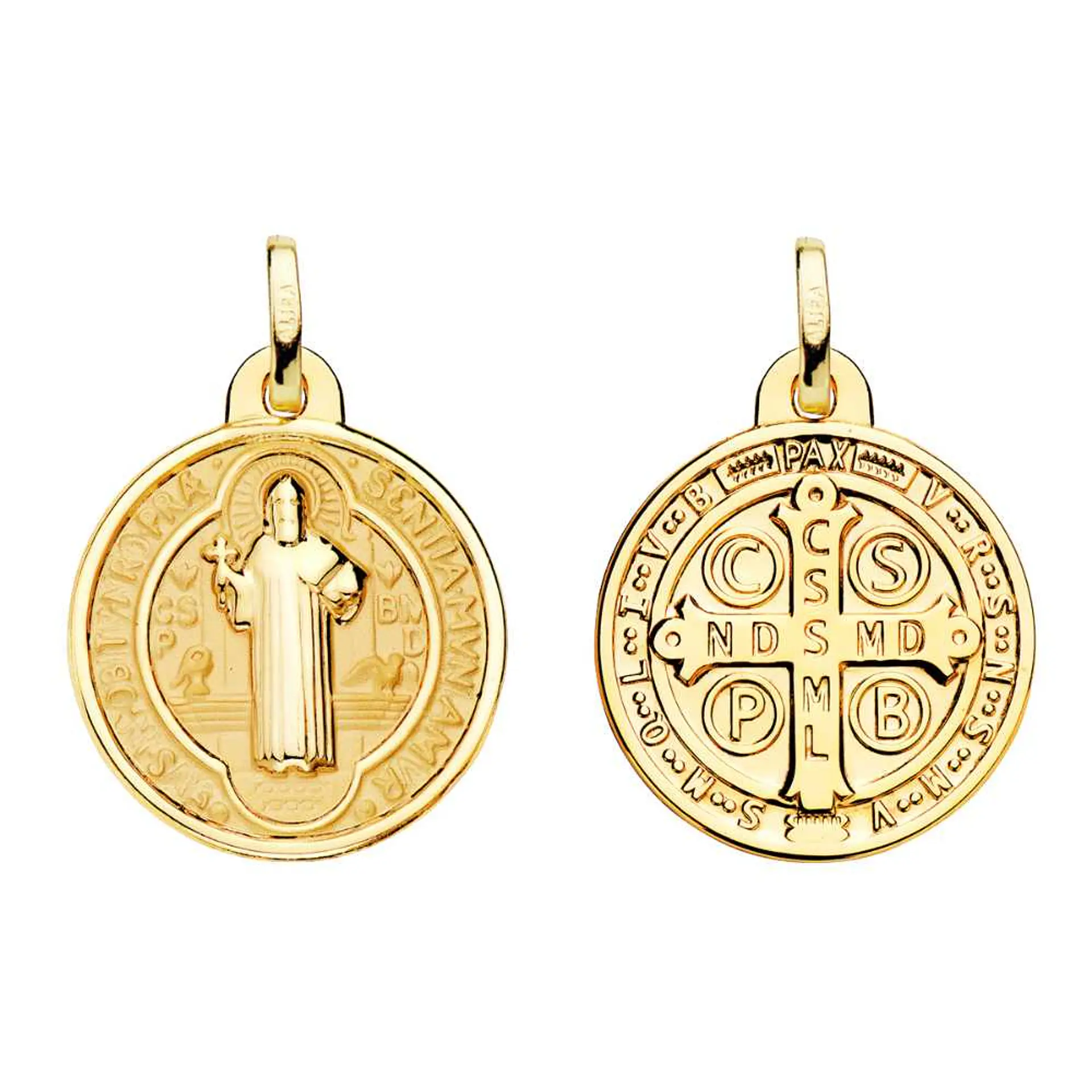 Medalla de Oro amarillo 18k San Benito monje  1