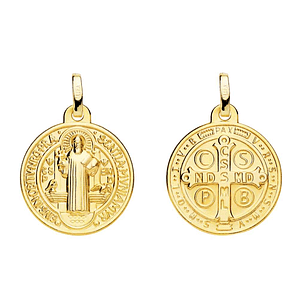 Medalla de Oro amarillo 18k Saint Benoit 