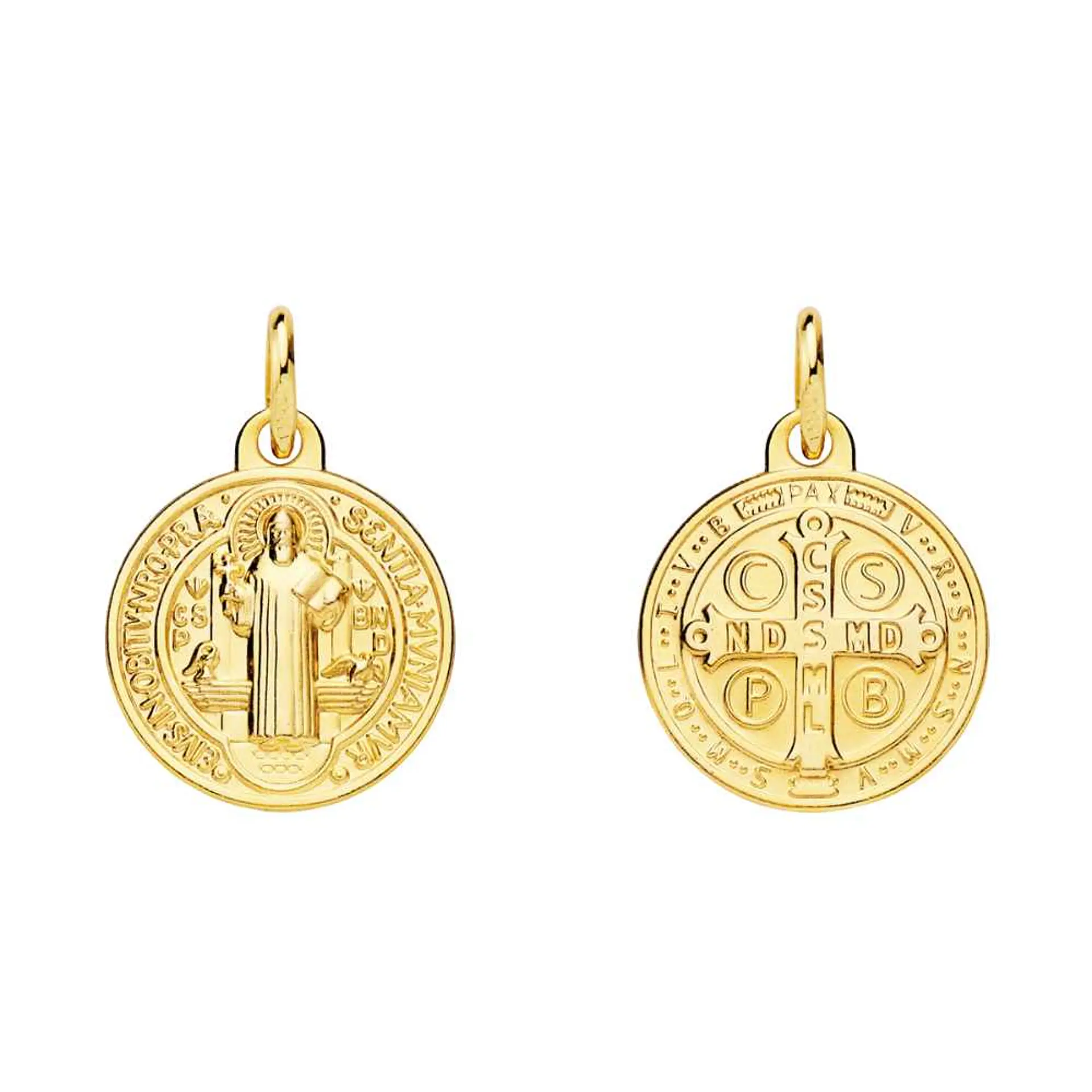 Medalla de Oro amarillo 18k Saint Benoit monje  1