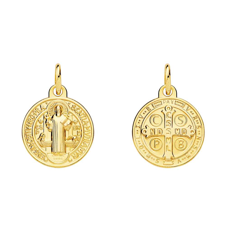 Medalla de Oro amarillo 18k Saint Benoit monje  1