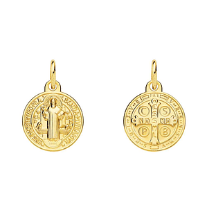 Medalla de Oro 18k Saint Benoit monje 