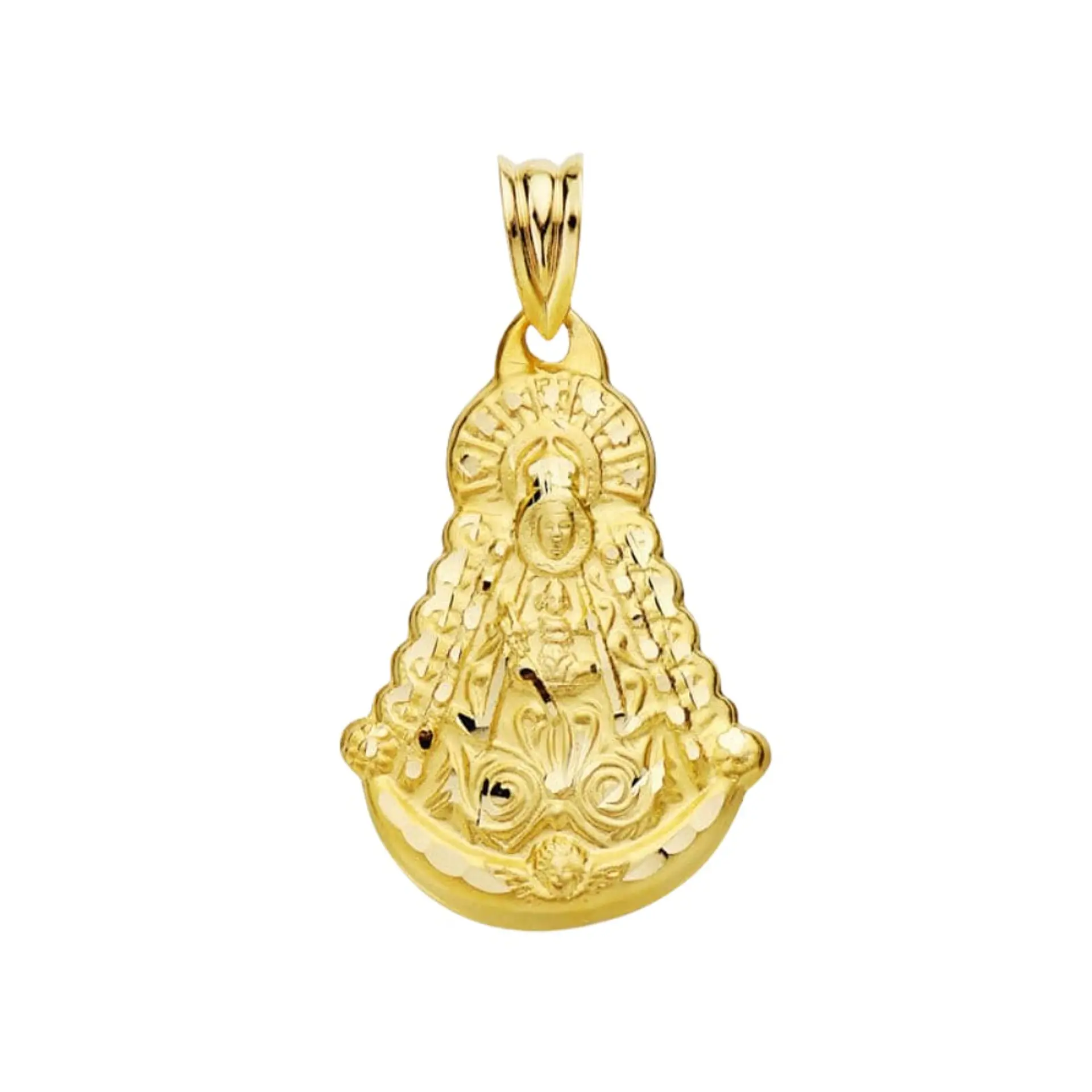 Medalla Oro amarillo 18k virgen del Rocío silueta  1