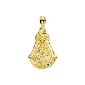 Medalla Oro 18k amarillo virgen del Rocío silueta tallada