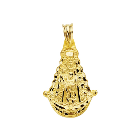 Medalla Oro 18k amarillo virgen del Rocío silueta tallada 