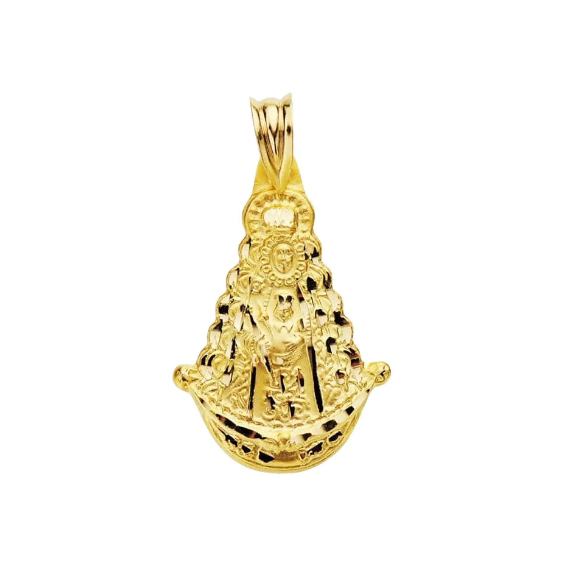 Medalla Oro 18k amarillo virgen del Rocío silueta  1