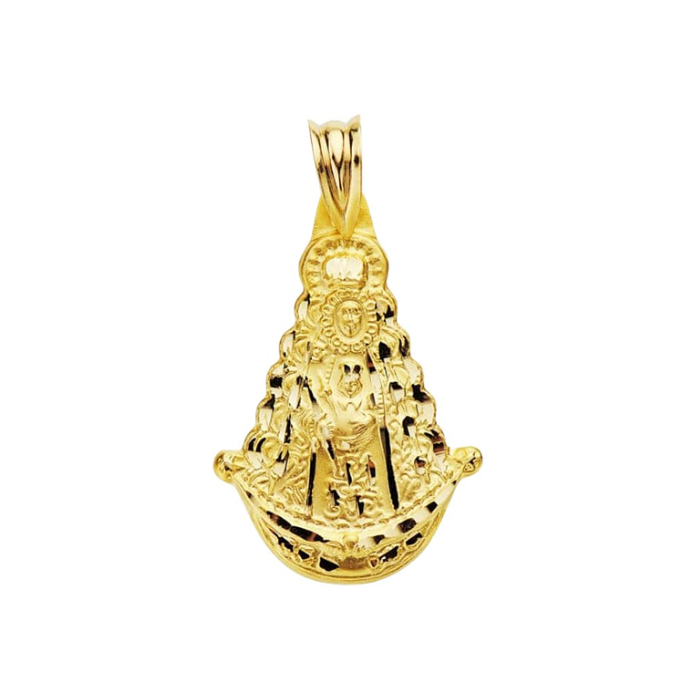 Medalla Oro 18k amarillo virgen del Rocío silueta  1