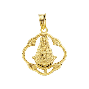 Medalla Oro 18k virgen del Rocío pandereta 