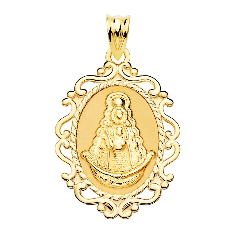 Medalla Oro amarillo 18k virgen del Rocío cerco calado 1