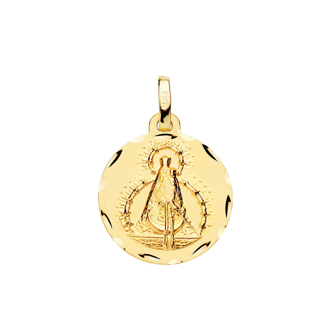 18k medalla oro amarillo virgen de la cabeza tallada  1