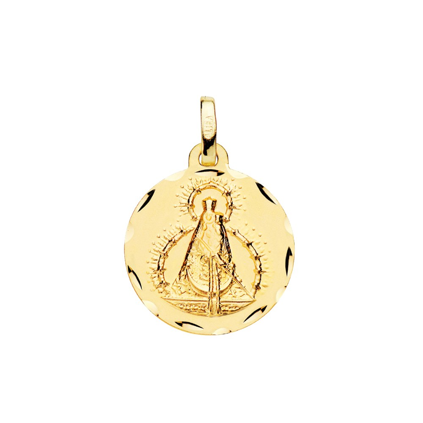 18k medalla oro amarillo virgen de la cabeza tallada  1