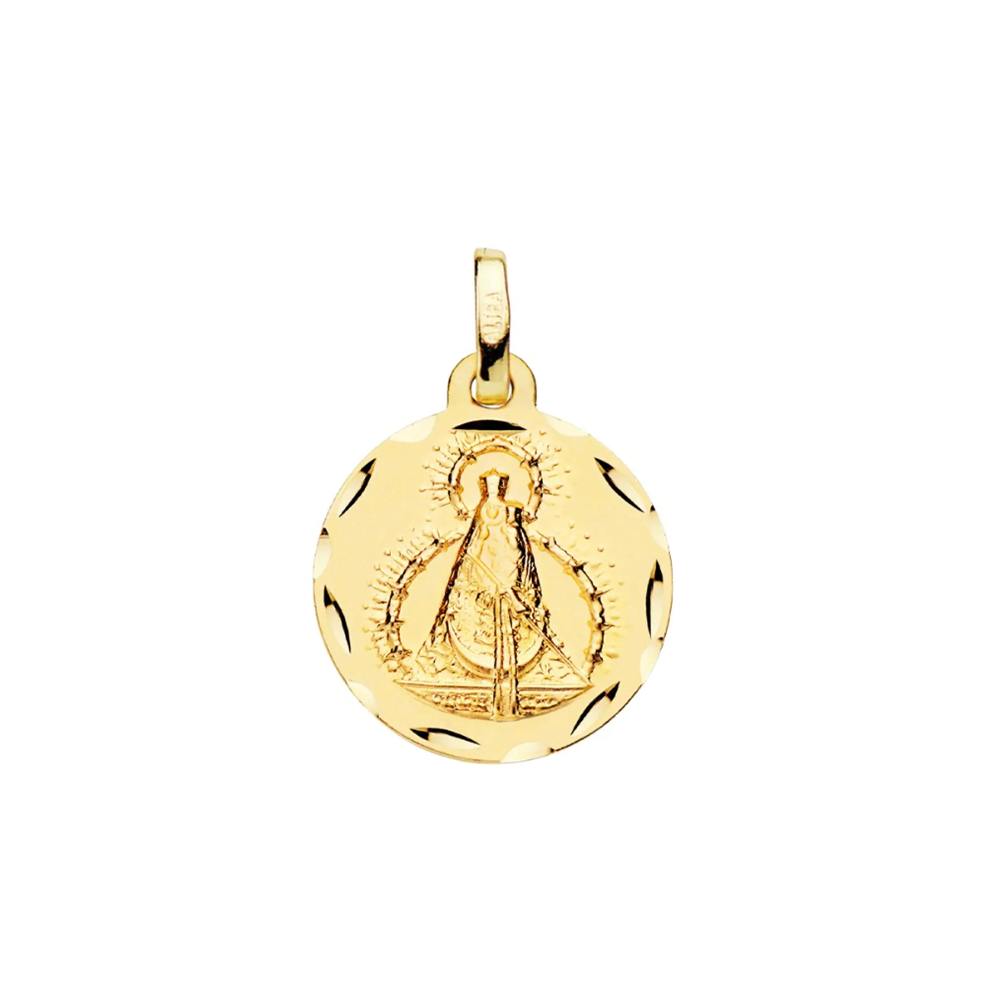 18k medalla oro amarillo virgen de la cabeza tallada  1