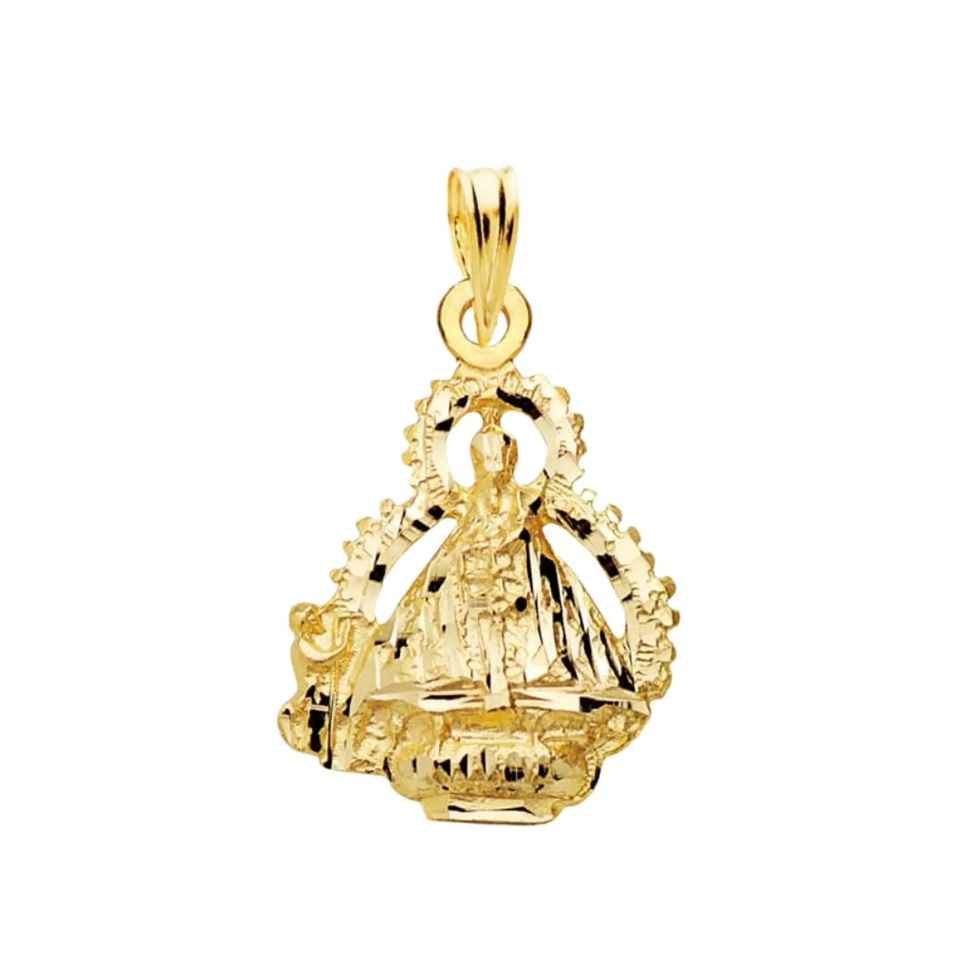 Medalla de Oro 18k virgen de la cabeza escudo  1