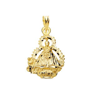 Medalla de Oro 18k virgen de la cabeza escudo 