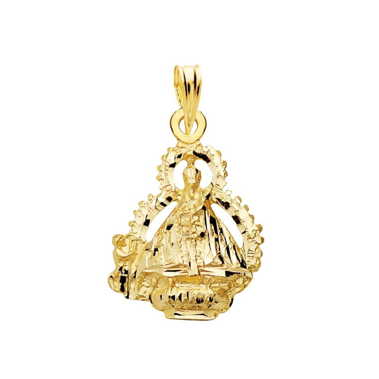 Medalla de Oro 18k virgen de la cabeza escudo  1