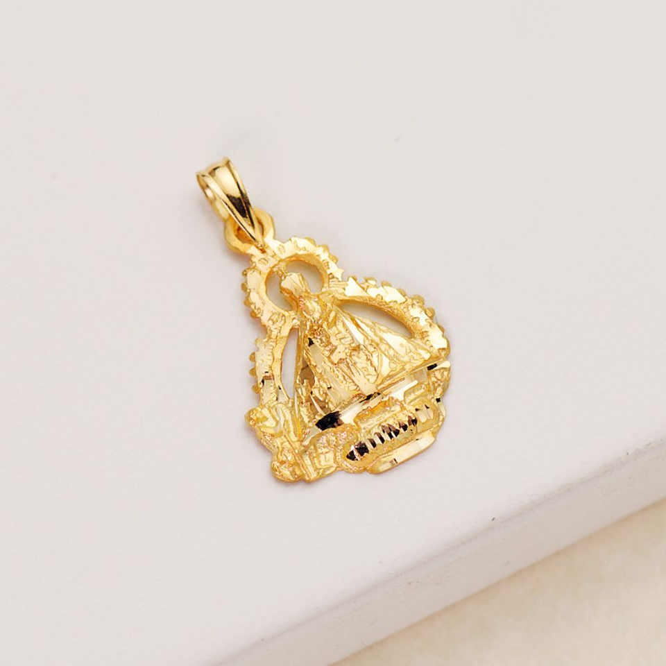 Medalla de Oro 18k virgen de la cabeza escudo  2