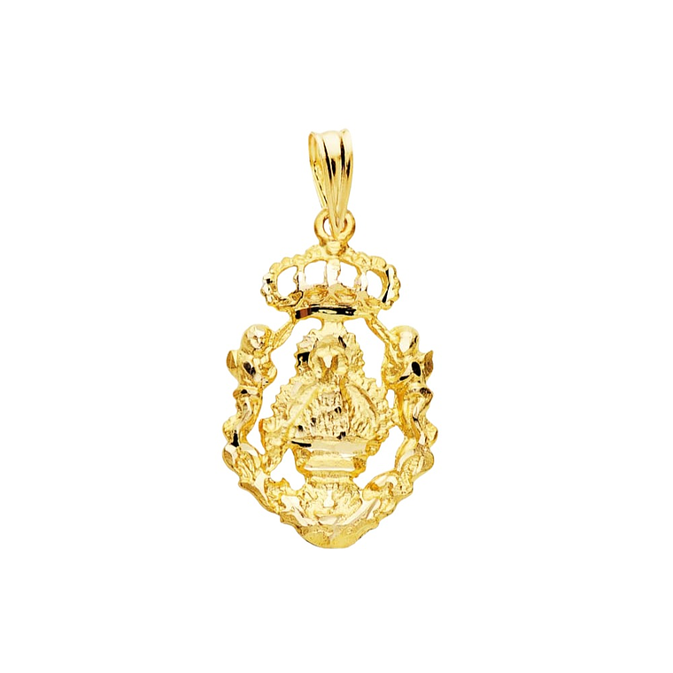 Medalla de Oro 18k virgen de la cabeza escudo  1