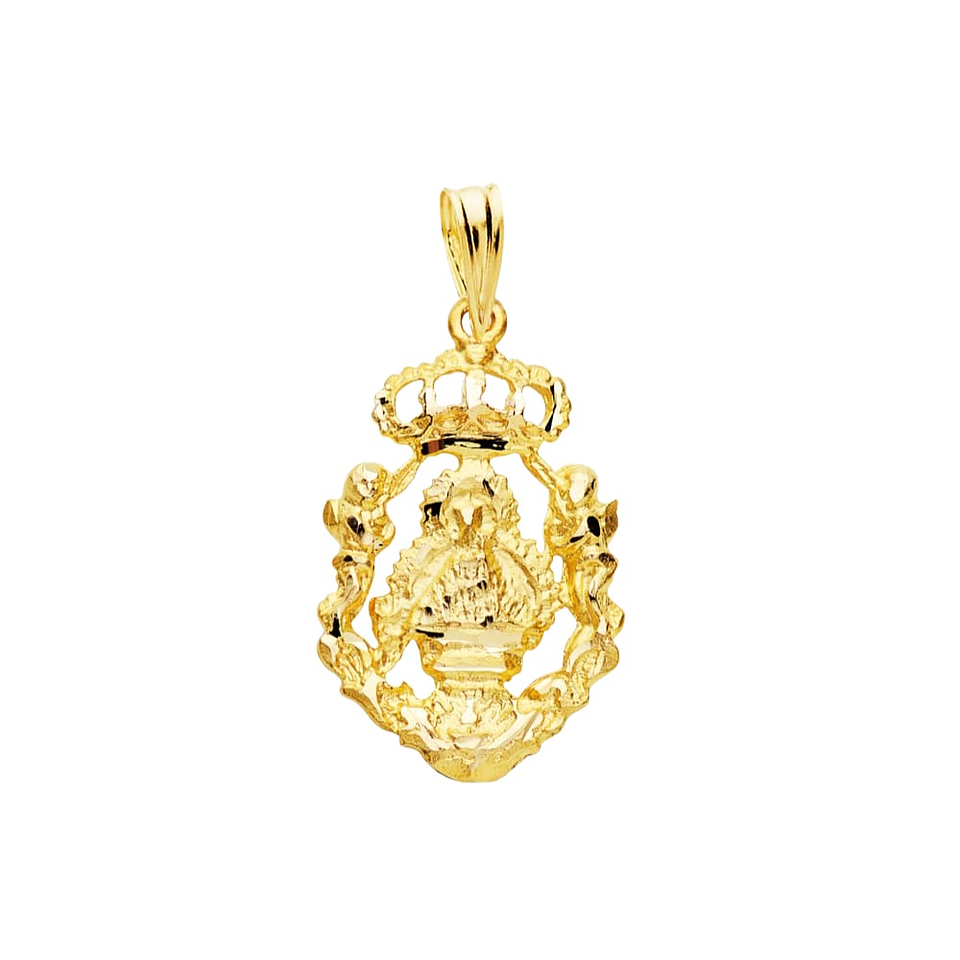 Medalla de Oro 18k virgen de la cabeza escudo  1