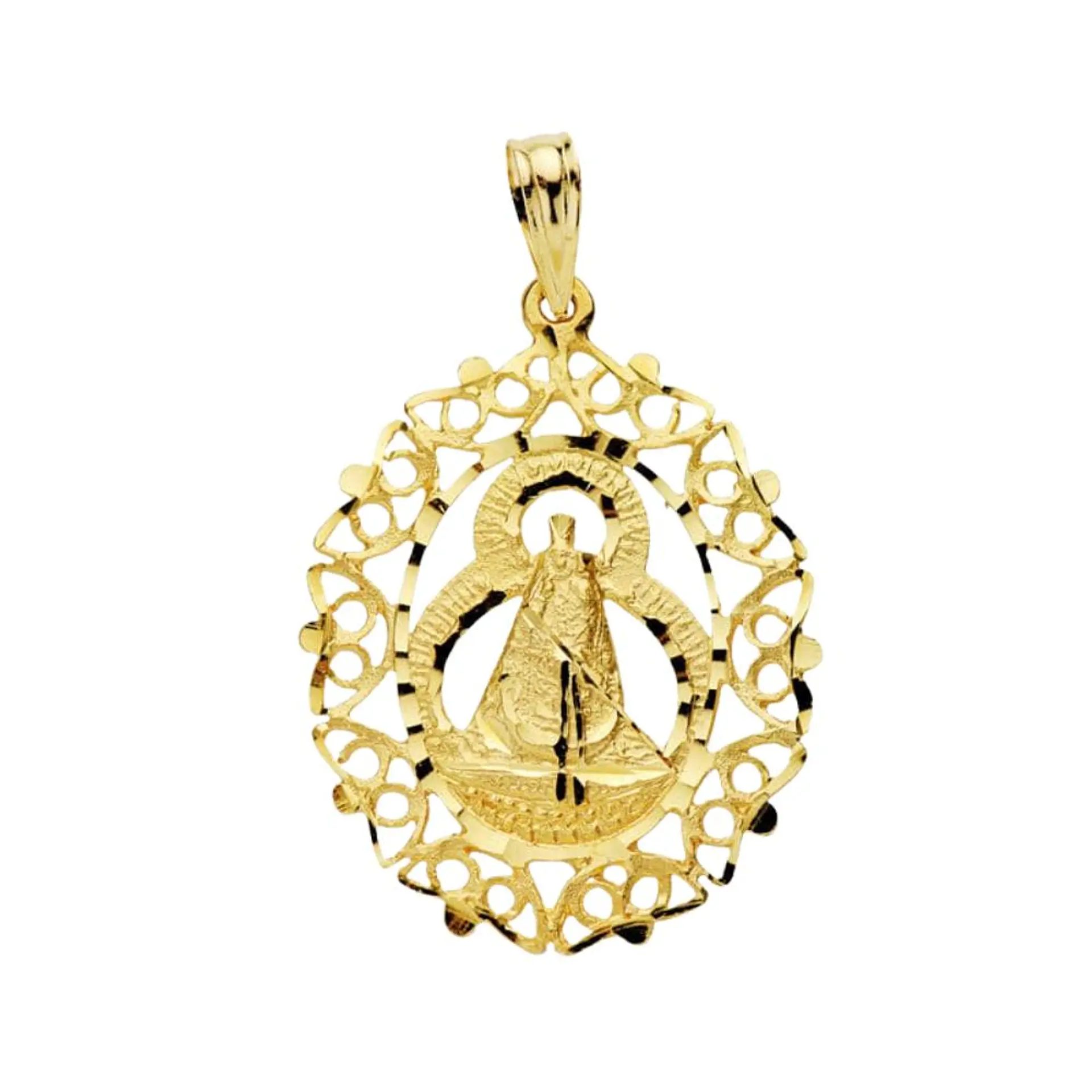 Medalla Oro amarillo 18k virgen de la cabeza 1
