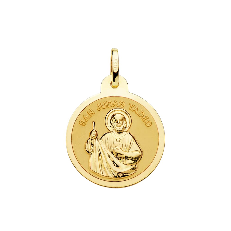 Medalla de Oro 18k San Judas Tadeo brillo  1