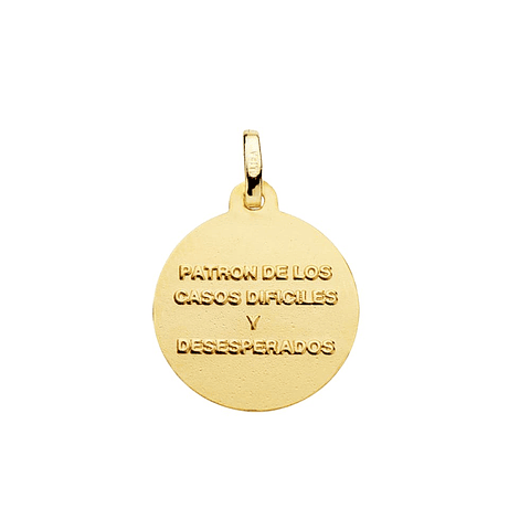 Medalla de Oro 18k San Judas Tadeo brillo 