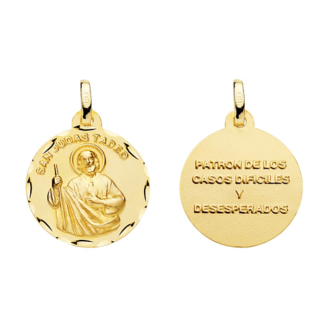 Medalla de Oro amarillo 18k San Judas Tadeo