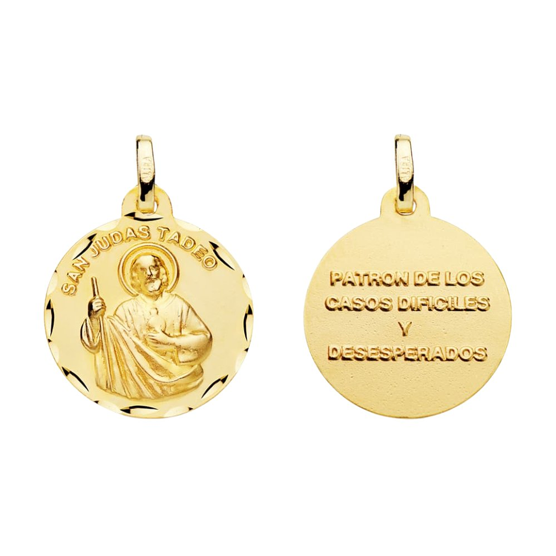 Medalla de Oro amarillo 18k San Judas Tadeo 1