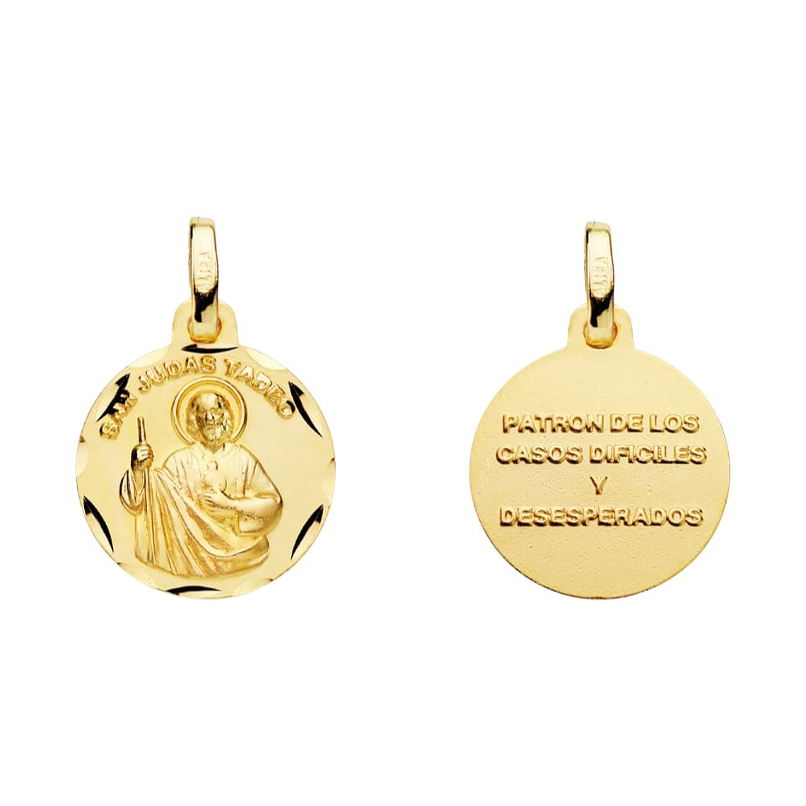 Medalla de Oro 18k San Judas Tadeo tallado  1