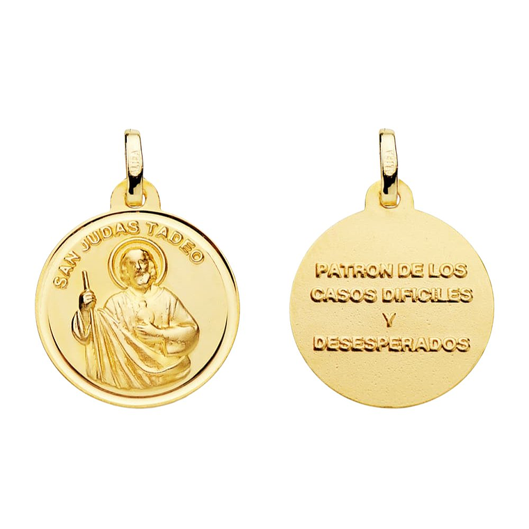 Medalla de Oro amarillo 18k San Judas Tadeo  1
