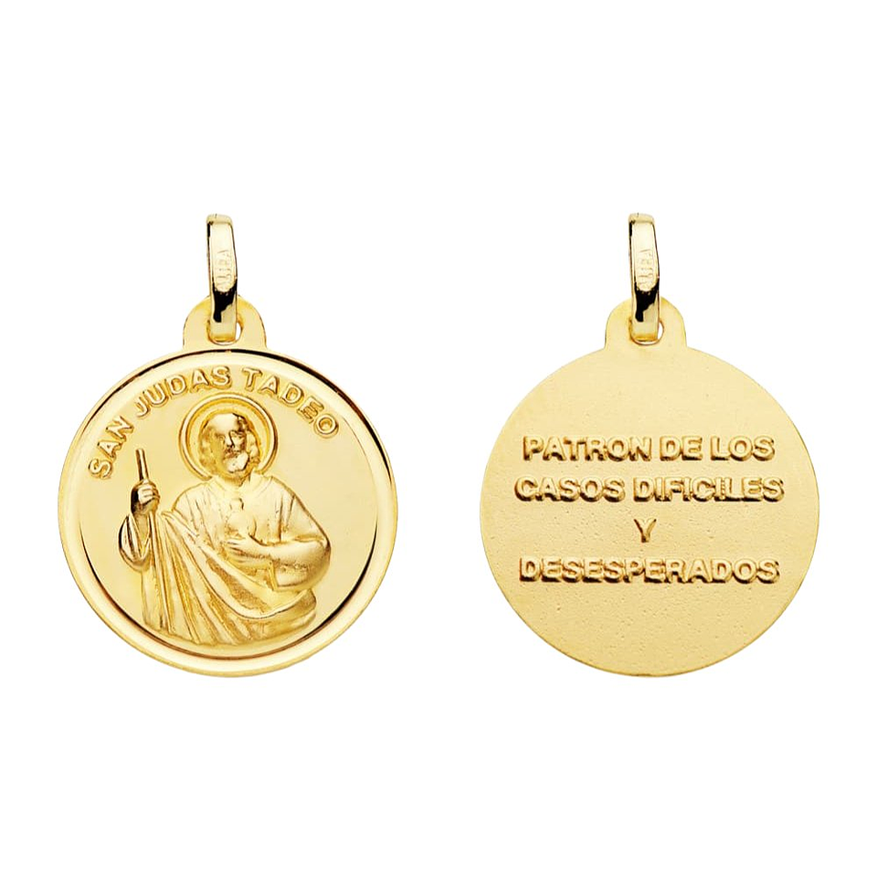 Medalla de Oro amarillo 18k San Judas Tadeo  1