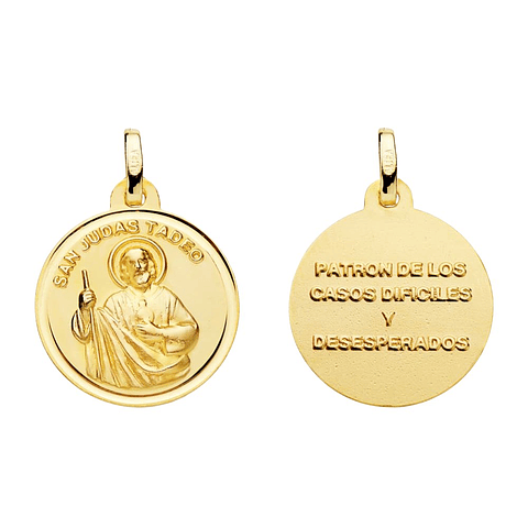 Medalla de Oro amarillo 18k San Judas Tadeo
